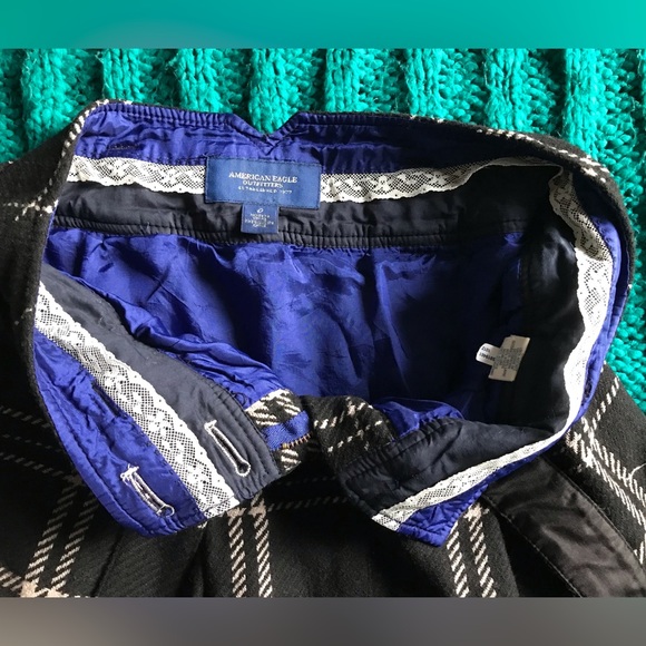 Y2k American Eagle low rise pleated micro mini wool skirt - Picture 7 of 16